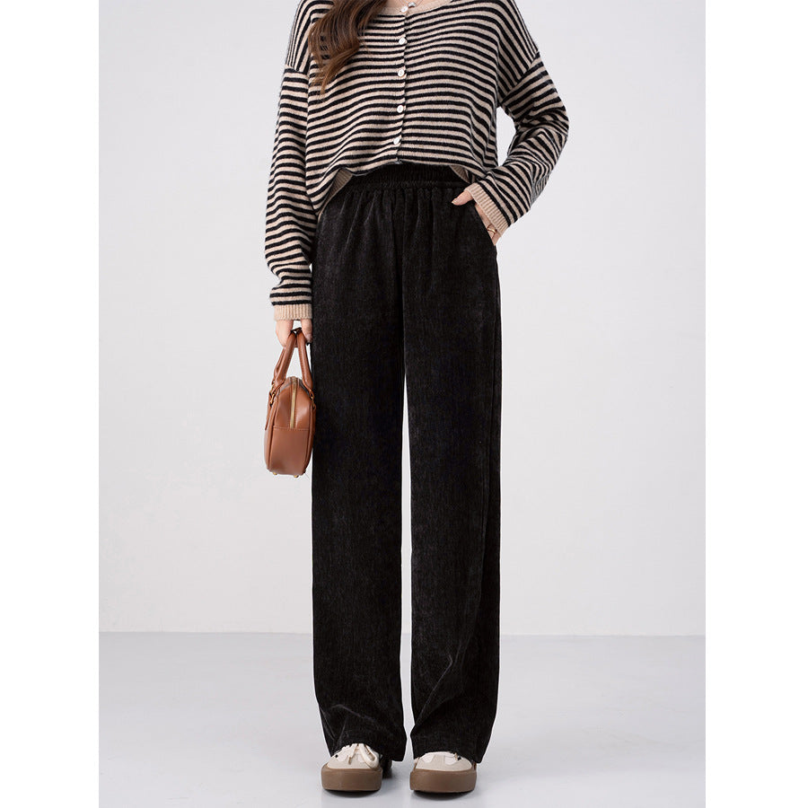 Chenille-Kord-Hose mit weitem Bein, warm und fließend