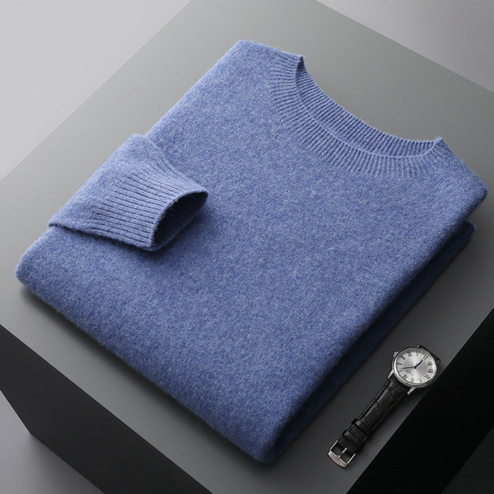 Herren-Wollpullover mit Stehkragen
