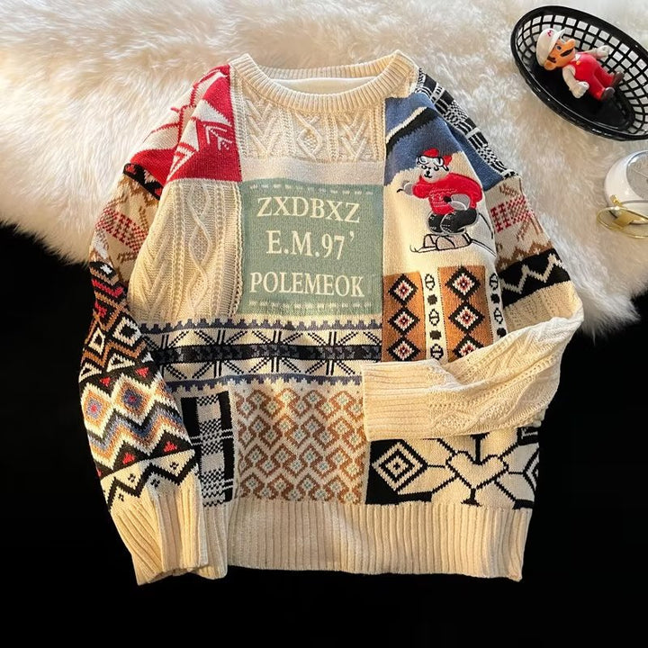 Gefütterter Strickpullover, Unisex, Winter-Modell
