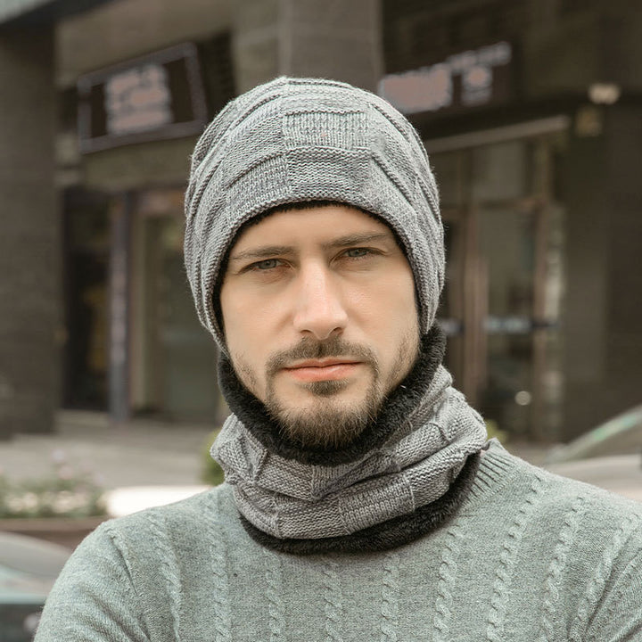 Winter-Strickmütze und Schal Set, gefüttert, 9507