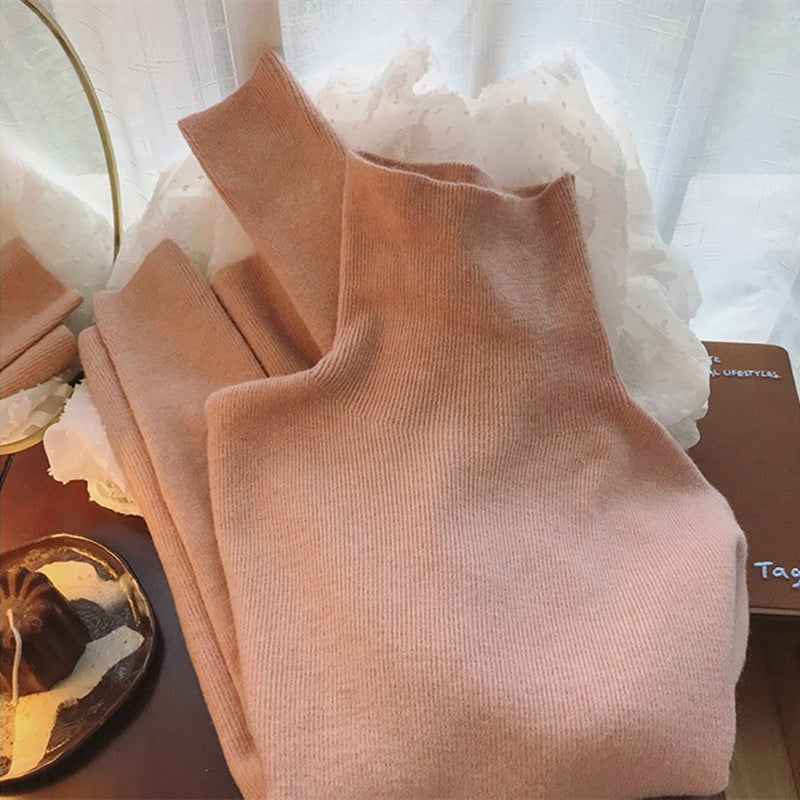 Damen-Rollkragenpullover, einfarbig, Strick