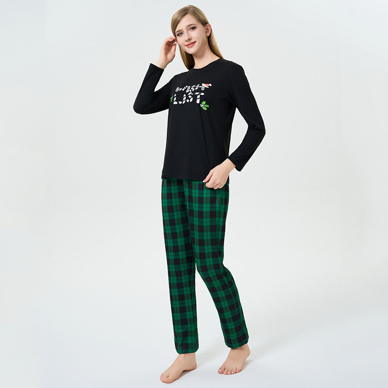 Damen-Schlafanzug-Set, Langarm, mit weihnachtlichem Aufdruck