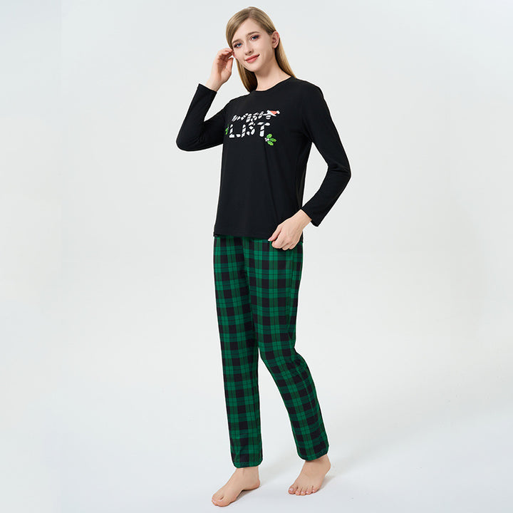 Damen-Schlafanzug-Set, Langarm, mit weihnachtlichem Aufdruck