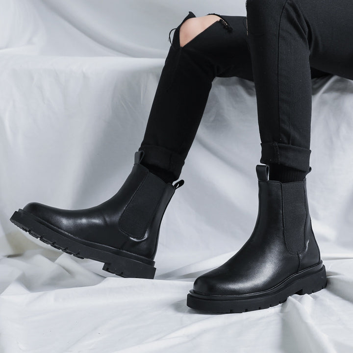 Herren-Chelsea-Stiefel, gefüttert, britischer Stil