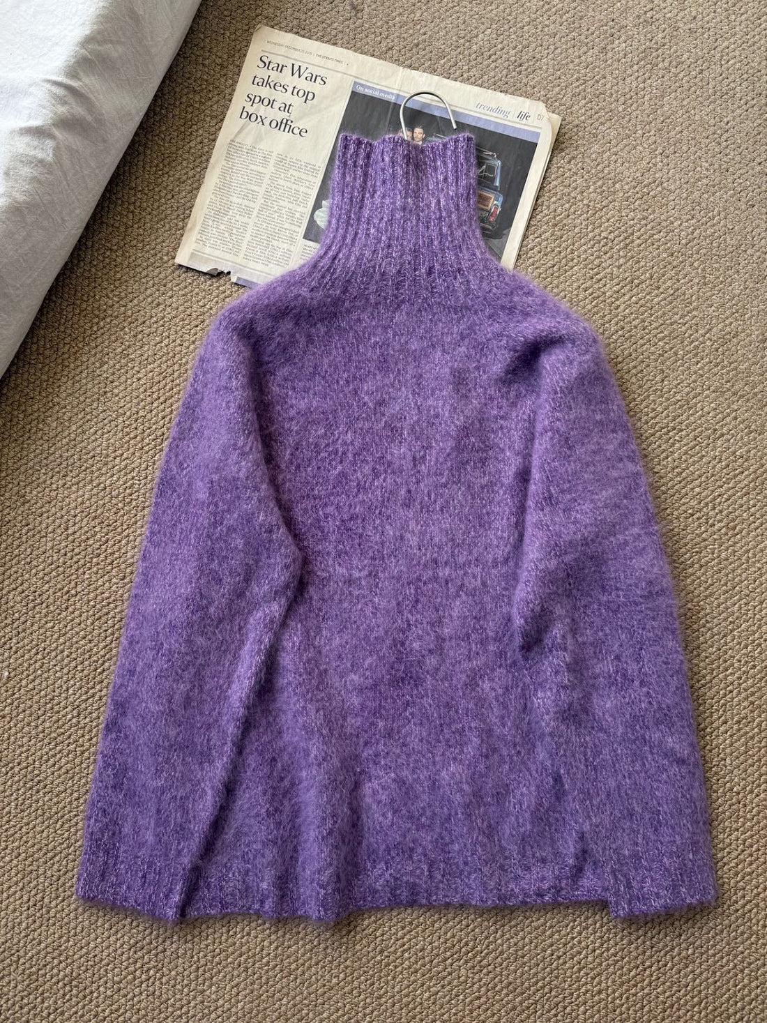 Damen-Rollkragenpullover aus 100% Schafwolle, locker
