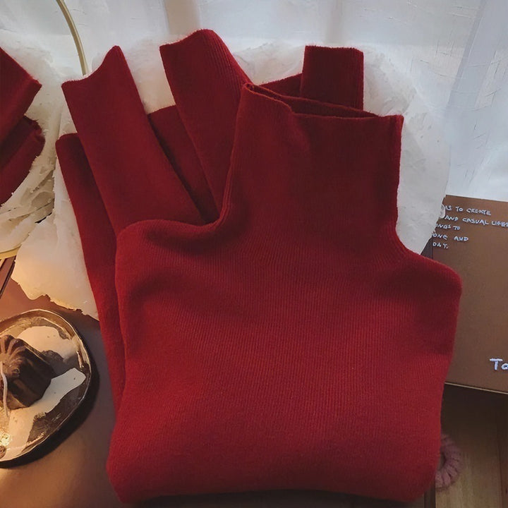 Damen-Rollkragenpullover, schmal geschnitten, Langarm