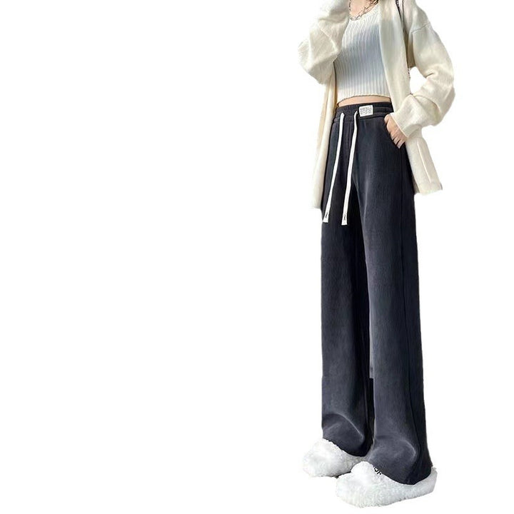 Damen-Cordhose mit weitem Bein, gerade geschnitten