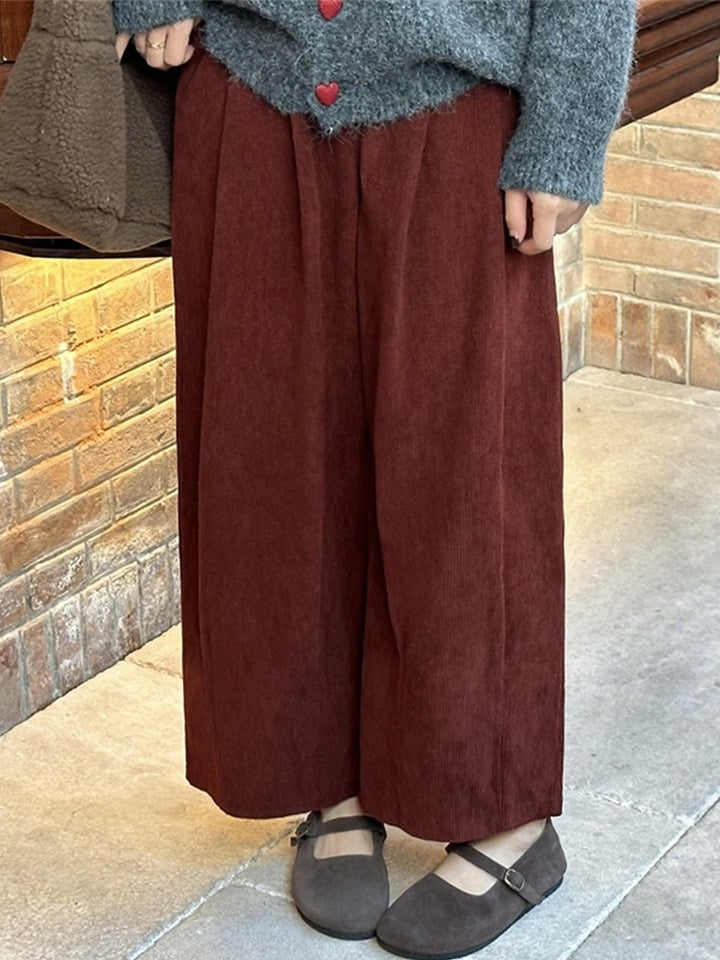 Damen-Cordhose, verkürzt, lockere Passform