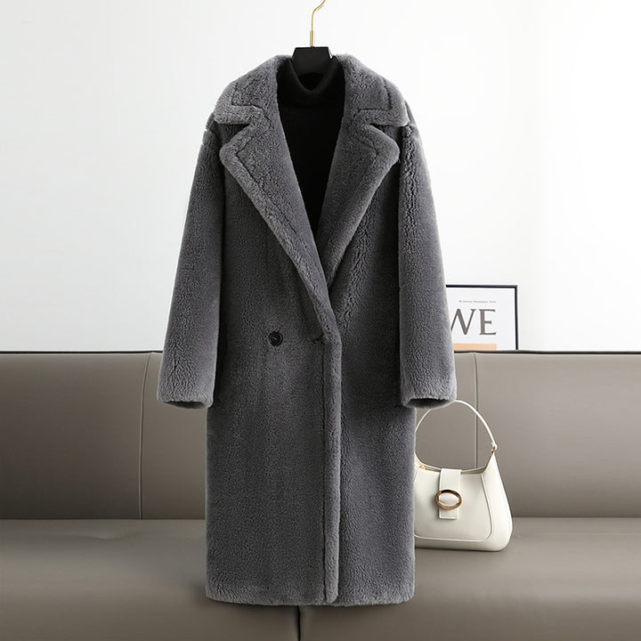 Teddy-Mantel mit Reverskragen, Damen