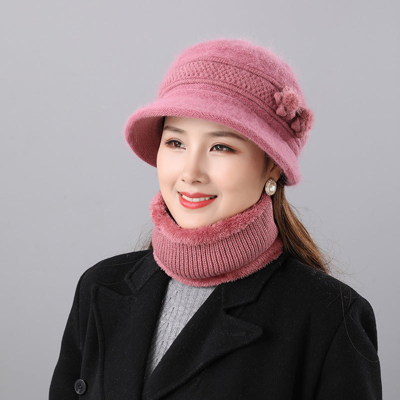 Damen Glockenhut und Schal Set, warm, für Herbst und Winter