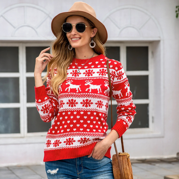 Damen-Strickpullover mit 3D-Effekt-Muster
