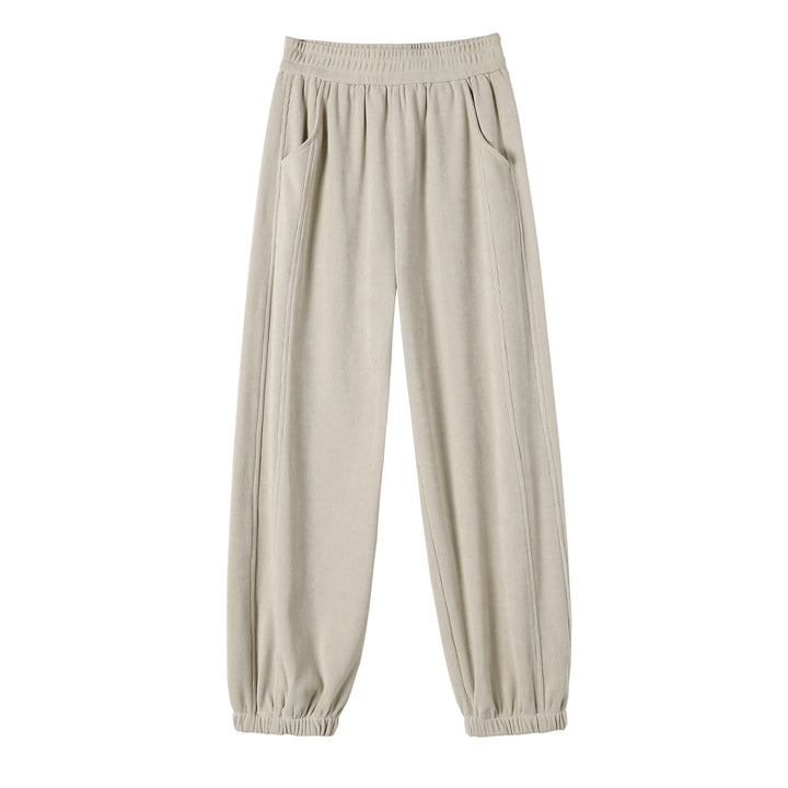 Gefütterte Damen-Cordhose mit Bündchen