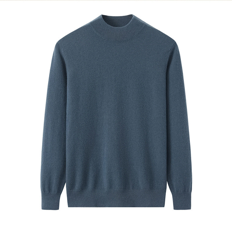 Herren-Kaschmirpullover, Stehkragen, locker geschnitten