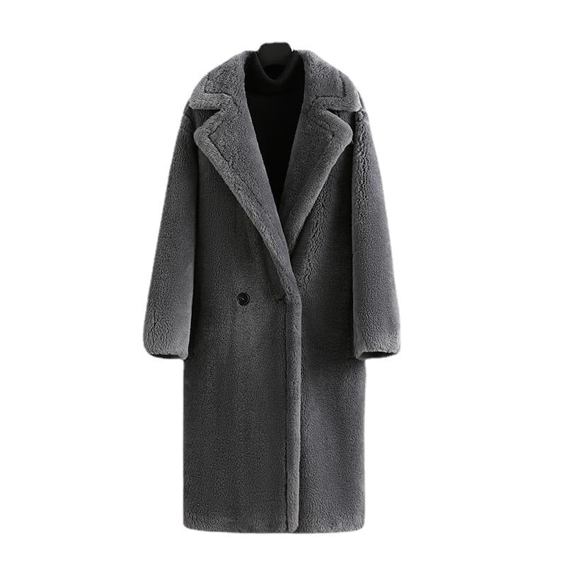 Teddy-Mantel mit Reverskragen, Damen