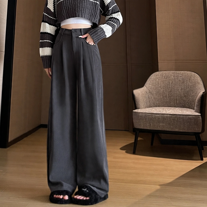 Damen-Cordhose, weit geschnitten, gefüttert