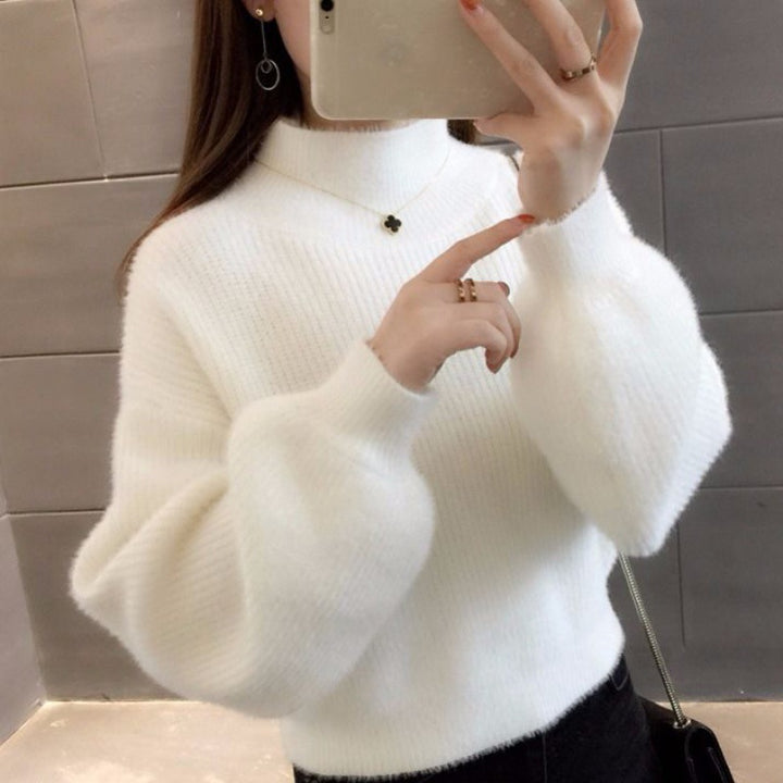 Damen-Pullover, Kurz, Laternenärmel, Strick