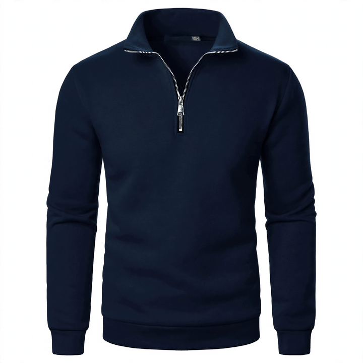 Herren-Sweatshirt mit Stehkragen und Reißverschluss