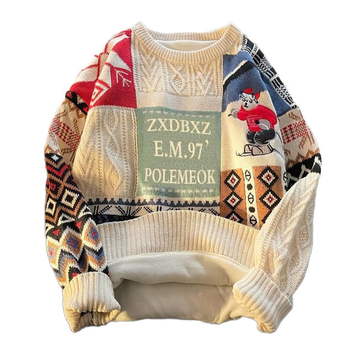 Gefütterter Strickpullover, Unisex, Winter-Modell