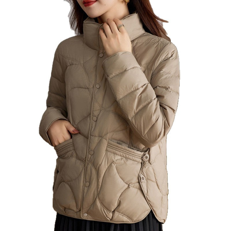 Kurze Damen-Daunenjacke, leicht, modisch