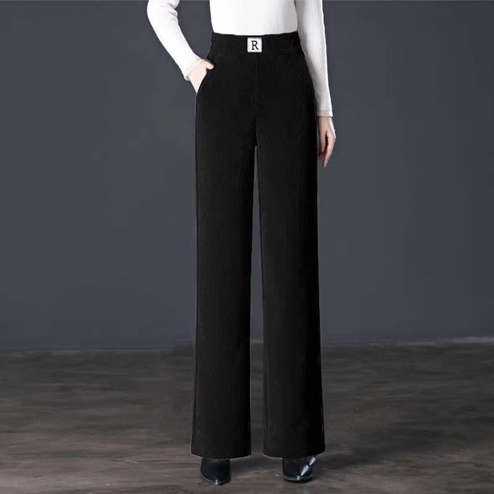 Gefütterte Cord-Weithose für Damen, warm und gerade