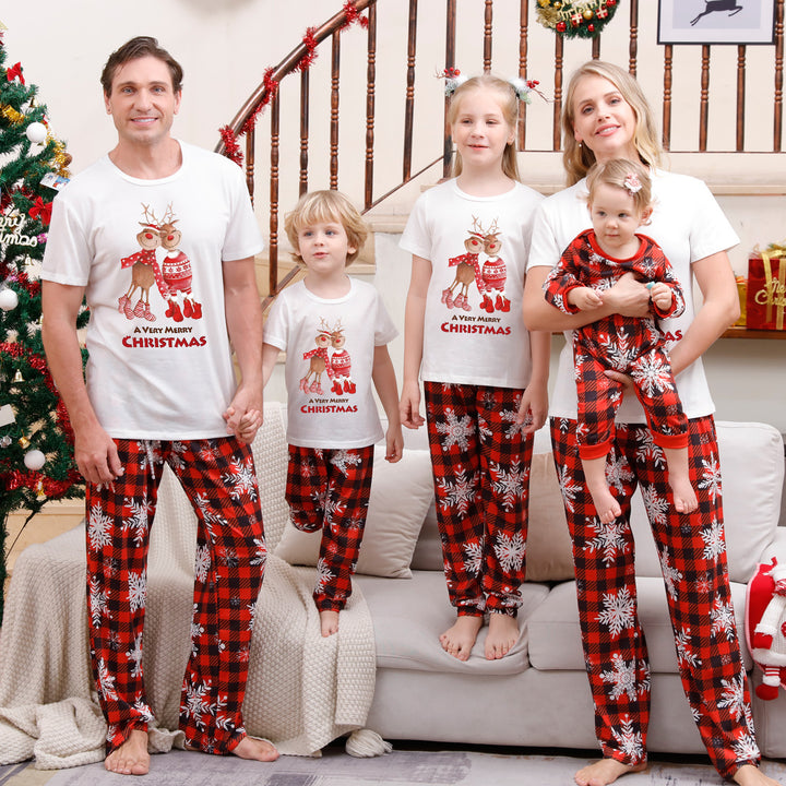 Weihnachts-Familien-Schlafanzug-Set mit Karomuster