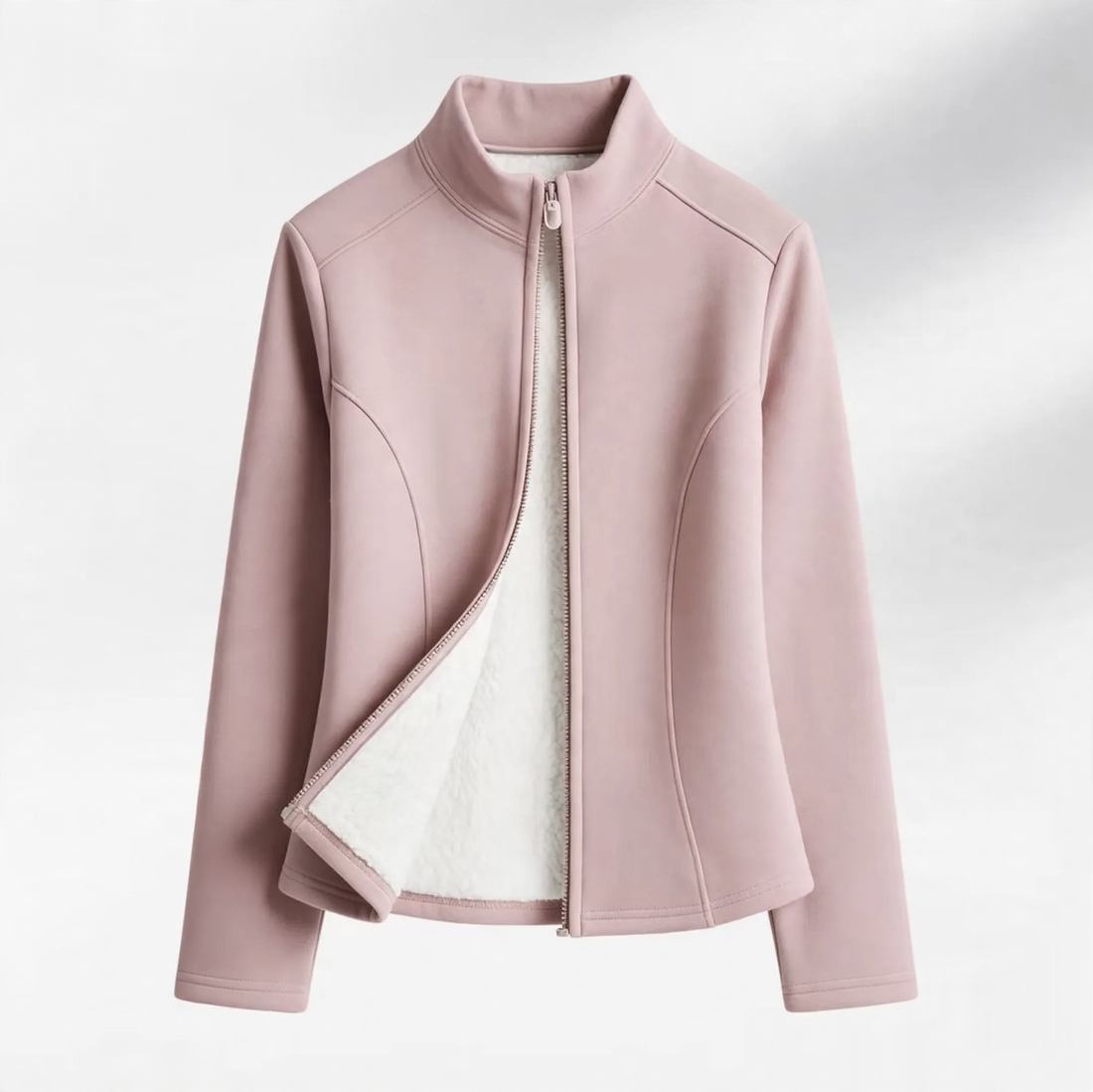 Gefütterte Yoga-Jacke mit Reißverschluss und Taillierung