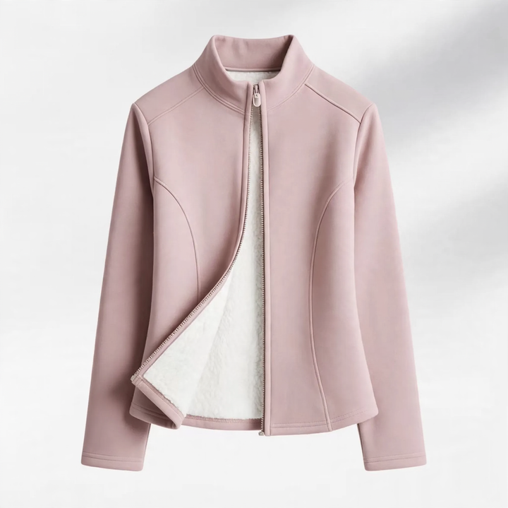 Gefütterte Yoga-Jacke mit Reißverschluss und Taillierung