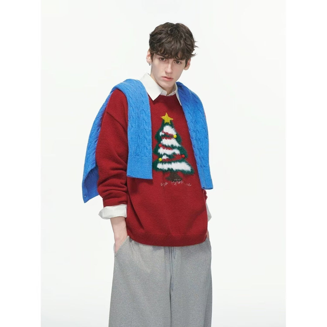 Unisex Strickpullover mit Weihnachtsmotiv
