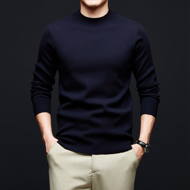 Herren-Wollpullover, Rundhals oder Stehkragen, 100% Wolle