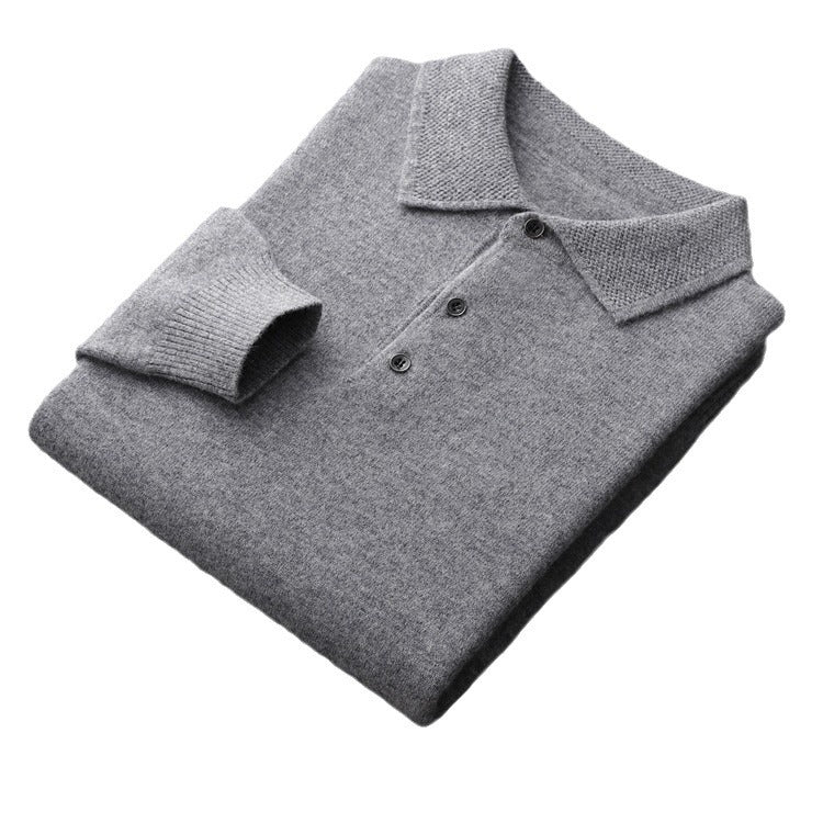 Herren Pullover, Polo-Kragen, Wolle-Kaschmir, Business