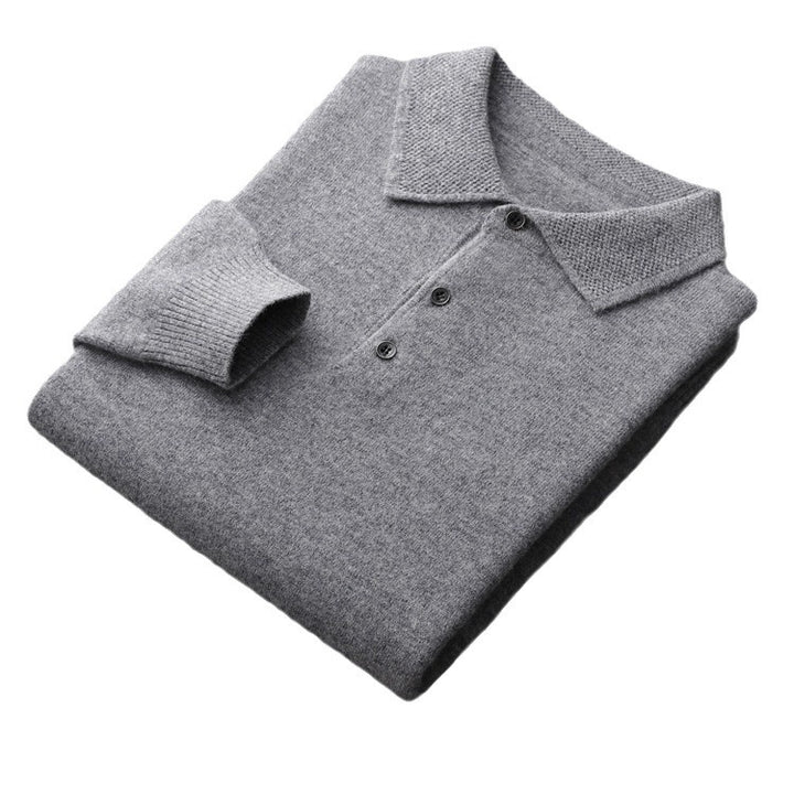 Herren Pullover, Polo-Kragen, Wolle-Kaschmir, Business