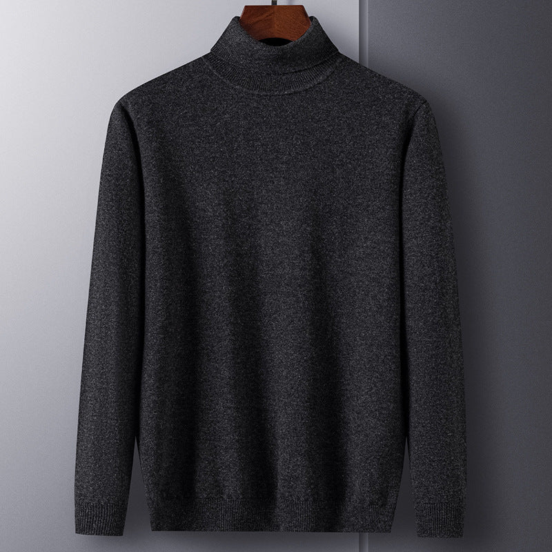 Herren-Kaschmirpullover, Rollkragen, körperbetonter Schnitt