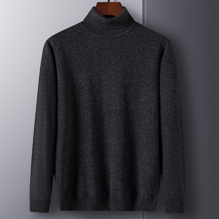 Herren-Kaschmirpullover, Rollkragen, körperbetonter Schnitt