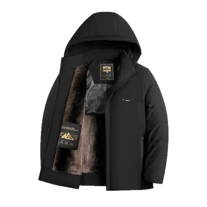 Gefütterte Herren-Winterjacke mit abnehmbarem Kragen
