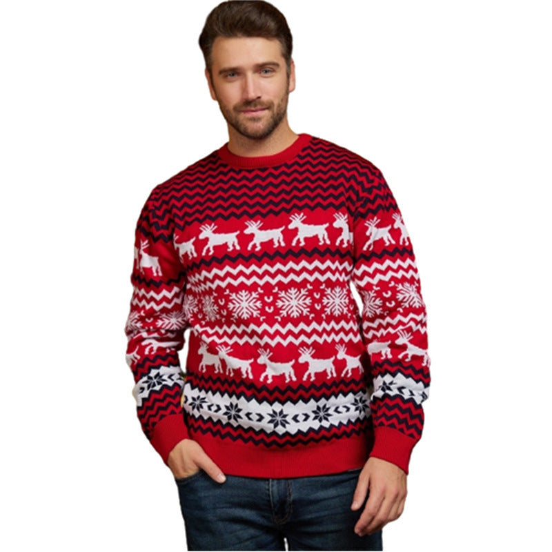 Weihnachtspullover mit Rentier-Jacquard für Damen und Herren