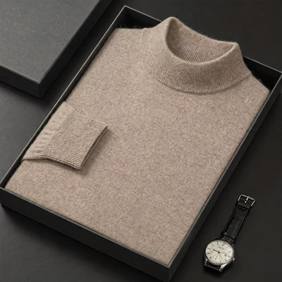 Herren-Wollpullover mit Rollkragen, weich und warm