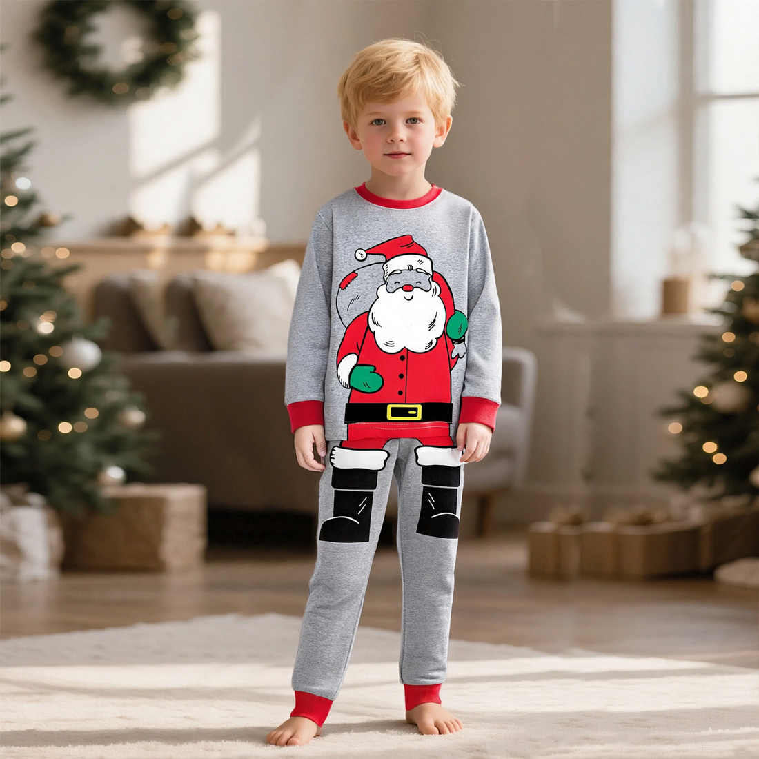 Kinder-Hausanzug, Langarm, Weihnachts-Design