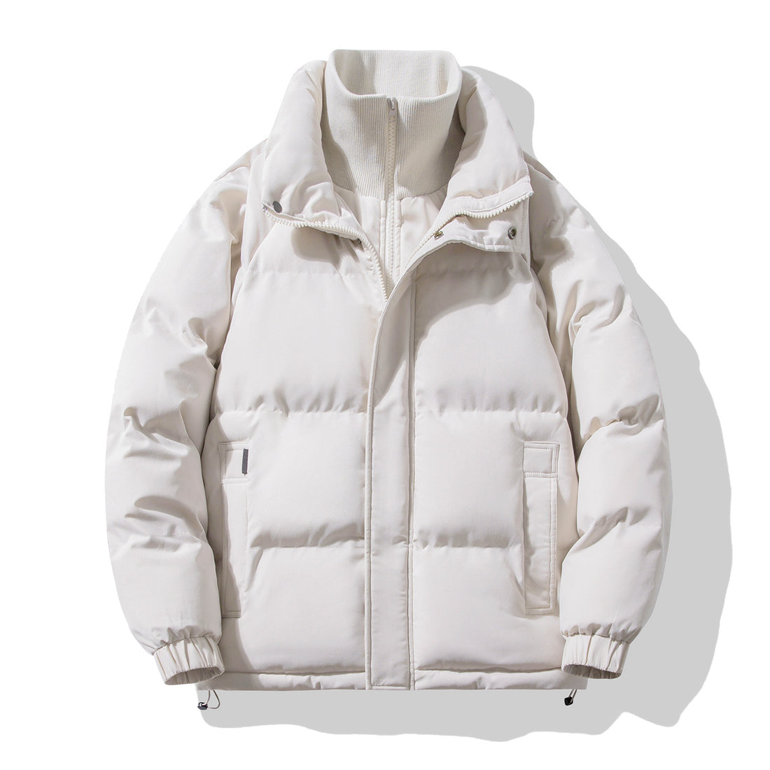 Gefütterte Unisex-Jacke mit Stehkragen