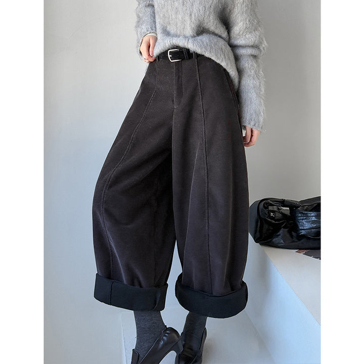 Gefütterte Kord-Weithose im Retro-Stil