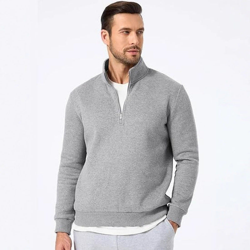 Herren Sweatshirt mit Stehkragen und Reißverschluss