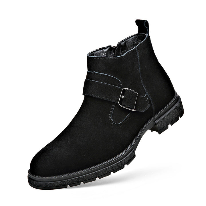 Herren-Chelsea-Stiefel, Echtleder, gefüttert