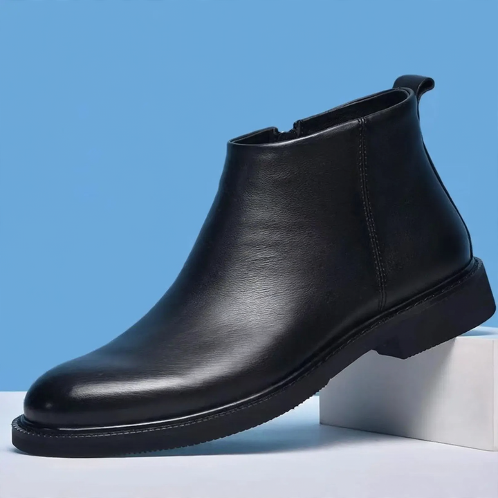 Gefütterte Herren-Chelsea-Boots aus Echtleder