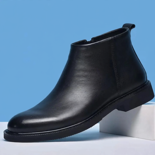 Gefütterte Herren-Chelsea-Boots aus Echtleder