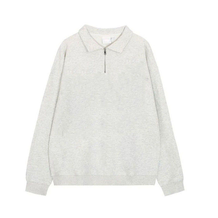 Polo-Sweatshirt mit halbem Reißverschluss, leicht