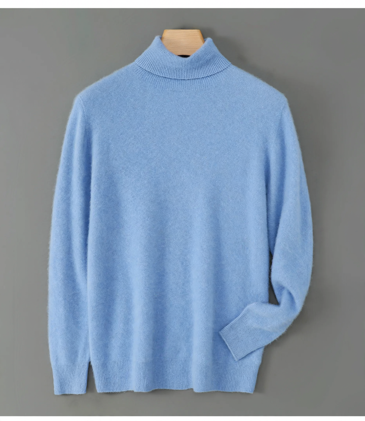 Herren-Wollpullover, Rollkragen, lockere Passform