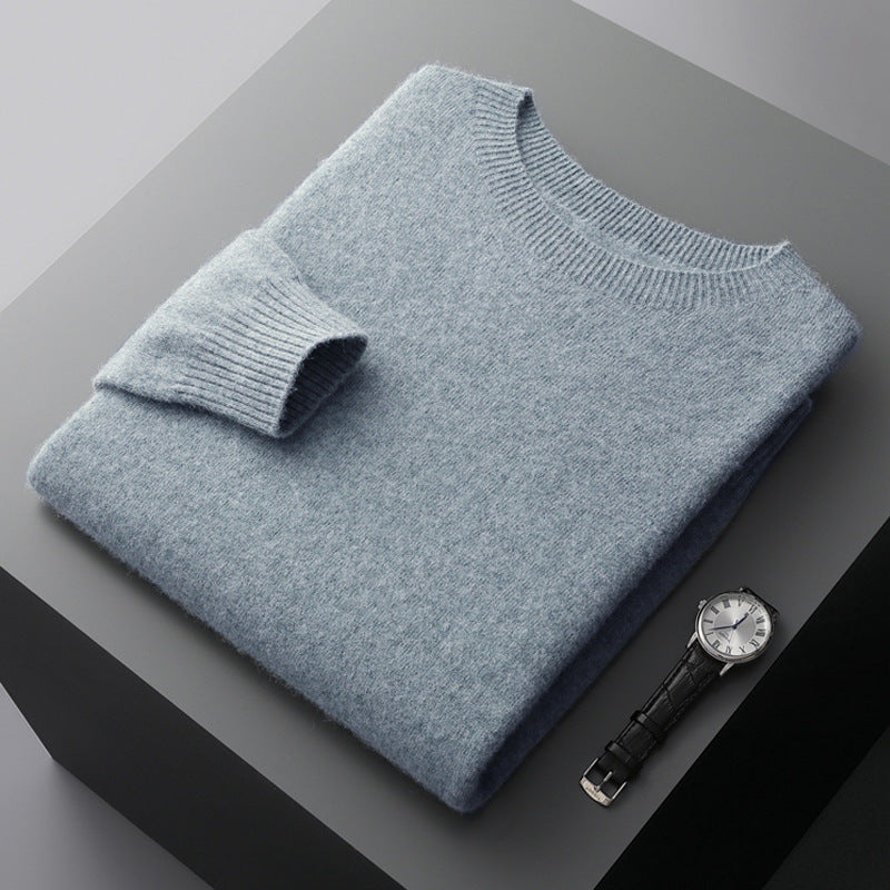 Herren-Wollpullover mit Stehkragen