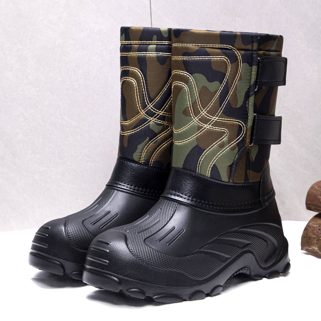 Gefütterte Herren-Winterstiefel zum Hineinschlüpfen