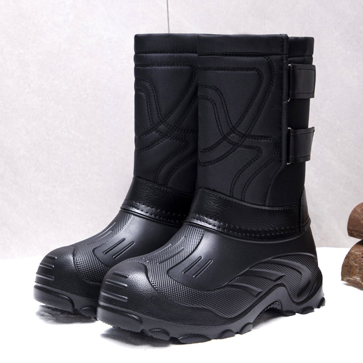 Gefütterte Herren-Winterstiefel zum Hineinschlüpfen