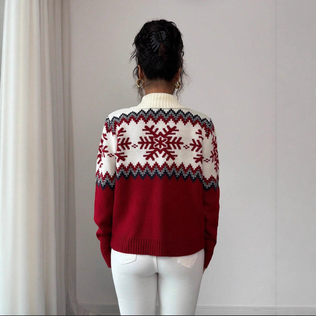 Fair-Isle-Pullover mit Reißverschluss für Paare
