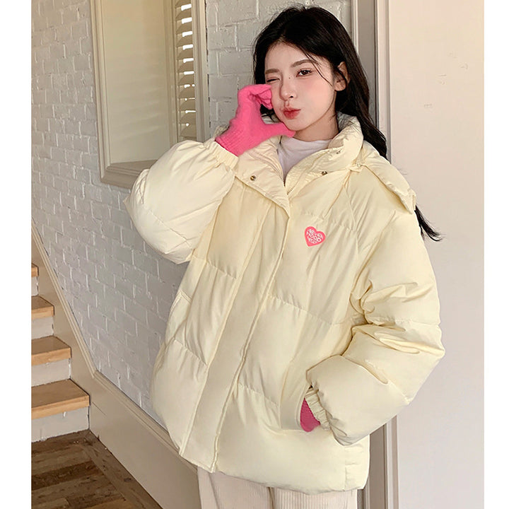 Kurze, wattierte Damen-Winterjacke im Puffer-Stil